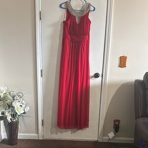 Onyx Red Halter Maxi Gown for Weddings